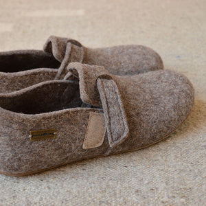 Wool Felt House Shoes - Everest Focus - Taupe (Adults 36-42)