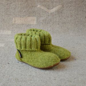 Boiled Wool Slipper Boots - Karlo - Elm (Kids 23-35)