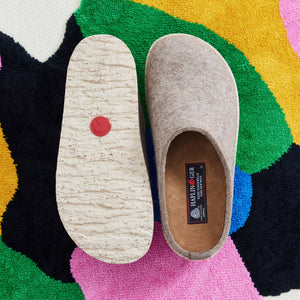 Haflinger Wool Felt Clogs - Manhattan - Taupe (Adults 36-42)