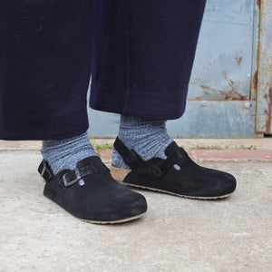 Suede Clogs - Faro - Schwarz (Adults 36-42)