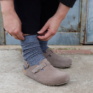 Suede Clogs - Faro - Greige (Adults 36-42)