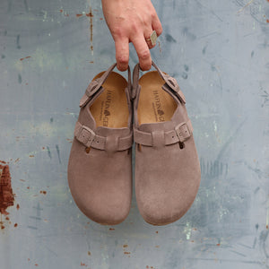 Suede Clogs - Faro - Greige (Adults 36-42)