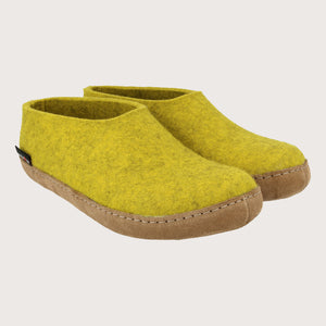 Unisex Wool Felt Moccasin with Leather Sole - Limone (36-43)