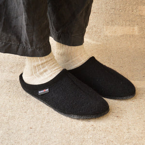 Boiled Wool Slippers - Alaska - Schwarz (Adults 36-48)