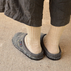 Boiled Wool Slippers - Flair Enjoy - Grey Multi (Adults 36-46)