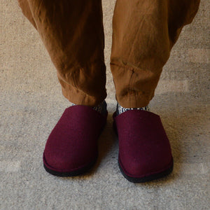 Wool Felt Slippers - Flair Soft - Bordeaux (Adults 36-43)