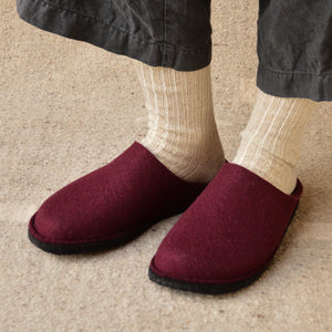 Wool Felt Slippers - Flair Soft - Bordeaux (Adults 36-43)