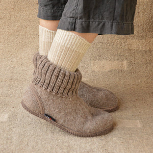 Boiled Wool Slipper Boots - Karl - Taupe (Adults 36-43)