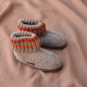 Boiled Wool Slipper Boots - Paul - Taupe (Kids 21-35)