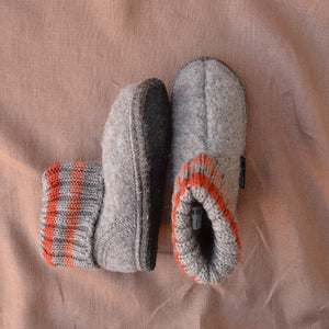 Boiled Wool Slipper Boots - Paul - Taupe (Kids 21-35)