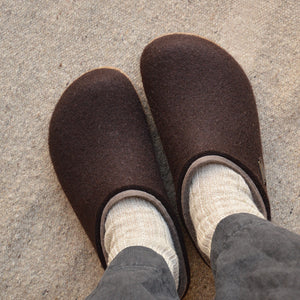 Wool Felt Clogs - Kris - Espresso (Adults 36-46)