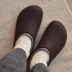Wool Felt Clogs - Kris - Espresso (Adults 36-46)