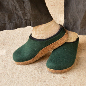 Wool Felt Clogs - Kris - Fir Green (Adults 36-46)