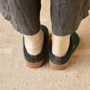 Wool Felt Clogs - Kris - Fir Green (Adults 36-46)