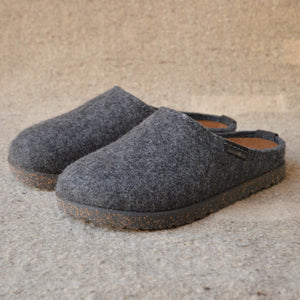 Haflinger Wool Felt Clogs - Manhattan - Anthracite (Adults 36-46)