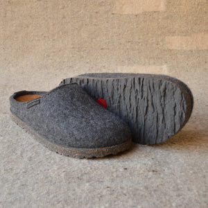 Haflinger Wool Felt Clogs - Manhattan - Anthracite (Adults 36-46)