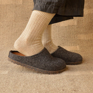 Haflinger Wool Felt Clogs - Manhattan - Anthracite (Adults 36-46)