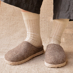 Haflinger Wool Felt Clogs - Manhattan - Taupe (Adults 36-42)