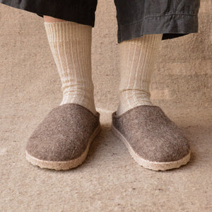 Haflinger Wool Felt Clogs - Manhattan - Taupe (Adults 36-42)