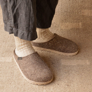 Haflinger Wool Felt Clogs - Manhattan - Taupe (Adults 36-42)