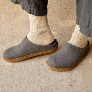 Wool Felt Slippers - Toffel - Anthracite (Adults 36-46)