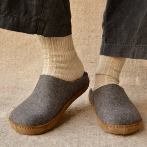Wool Felt Slippers - Toffel - Anthracite (Adults 36-46)