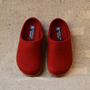 Wool Felt Slippers - Toffel - Rubin (Adults 36-42)