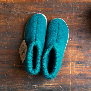 Boiled Wool Slipper Boots - Toni - Teal (Kids 27) * Last Pair