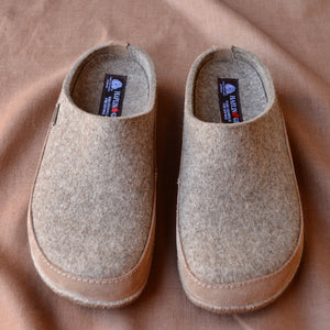 Wool Felt Slippers - Blizzard - Taupe (Adults 36-46) *Restocking Feb