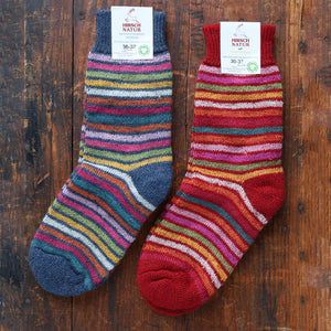 Plush Rainbow Organic Wool Socks (Adults 36-41)