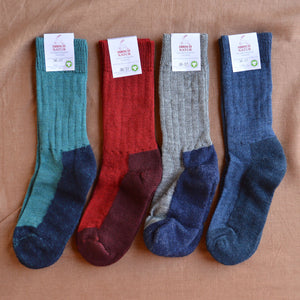 Trekking Socks - 100% Organic Wool (Adults - 36-46)