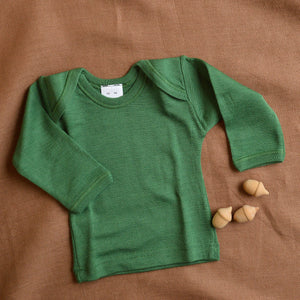 Baby Long Sleeve Envelope Neck Top by Hocosa - Organic Merino/Silk (0-3y)