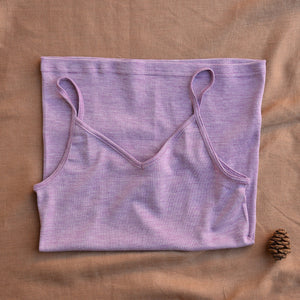 Women's Camisole Vest with Spaghetti Straps - Organic Cotton/Wool/Silk