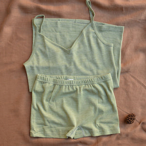 Women's Camisole Vest with Spaghetti Straps - Organic Cotton/Wool/Silk