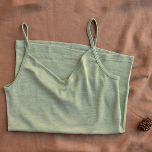 Women's Camisole Vest with Spaghetti Straps - Organic Cotton/Wool/Silk