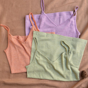 Women's Camisole Vest with Spaghetti Straps - Organic Cotton/Wool/Silk