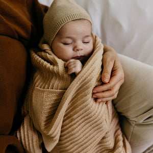 Hvid Akira Baby Blanket - 100% Merino Wool - Brick (70x95cm)