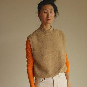 Women's Knitted Vest - 100% Merino Wool - Sand (S-XL) *Returning 2026