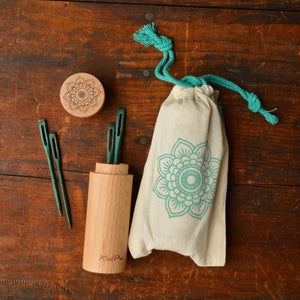 Wooden Darners in a Wooden Case (4 Needles)