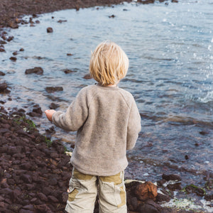 Baby Raglan Jumper - 100% Organic Wool Fleece - Walnut (3m-6y)