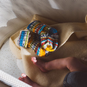 Baby & Kids Chunky Painted Yarn Socks - 100% Organic Wool - Stripes (0-6y)