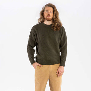 Mens Classic Crew Neck Sweater - Organic Wool/Cotton (S, M, L)