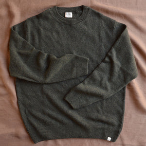Mens Classic Crew Neck Sweater - Organic Wool/Cotton (S, M, L)
