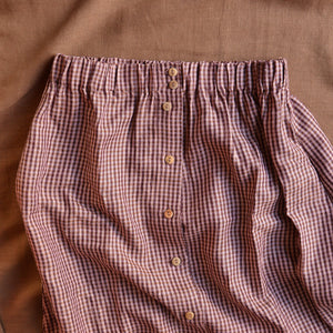 Midi Skirt - 100% Linen - Heather Check (Women's S-L)