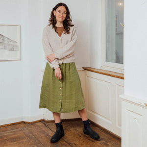 Midi Skirt - 100% Linen - Cardamom (Women's S-L)