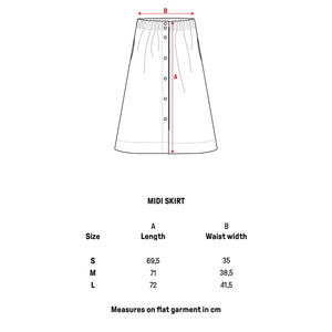 Midi Skirt - 100% Linen - Heather Check (Women's S-L)