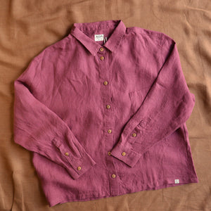Shirt Blouse - 100% Linen - Blackberry (Women's S-L)