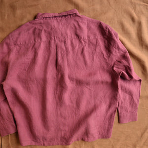 Shirt Blouse - 100% Linen - Blackberry (Women's S-L)