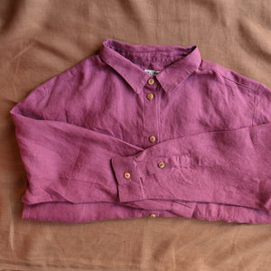 Shirt Blouse - 100% Linen - Blackberry (Women's S-L)