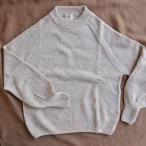 Womens Cable Knit Sweater - Organic Wool/Cotton (S, M, L)